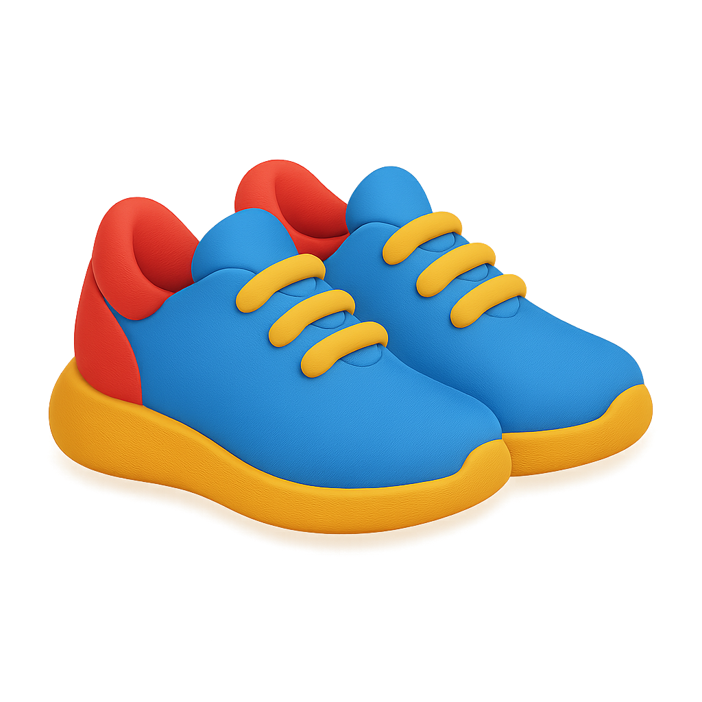 Colorful walking shoes