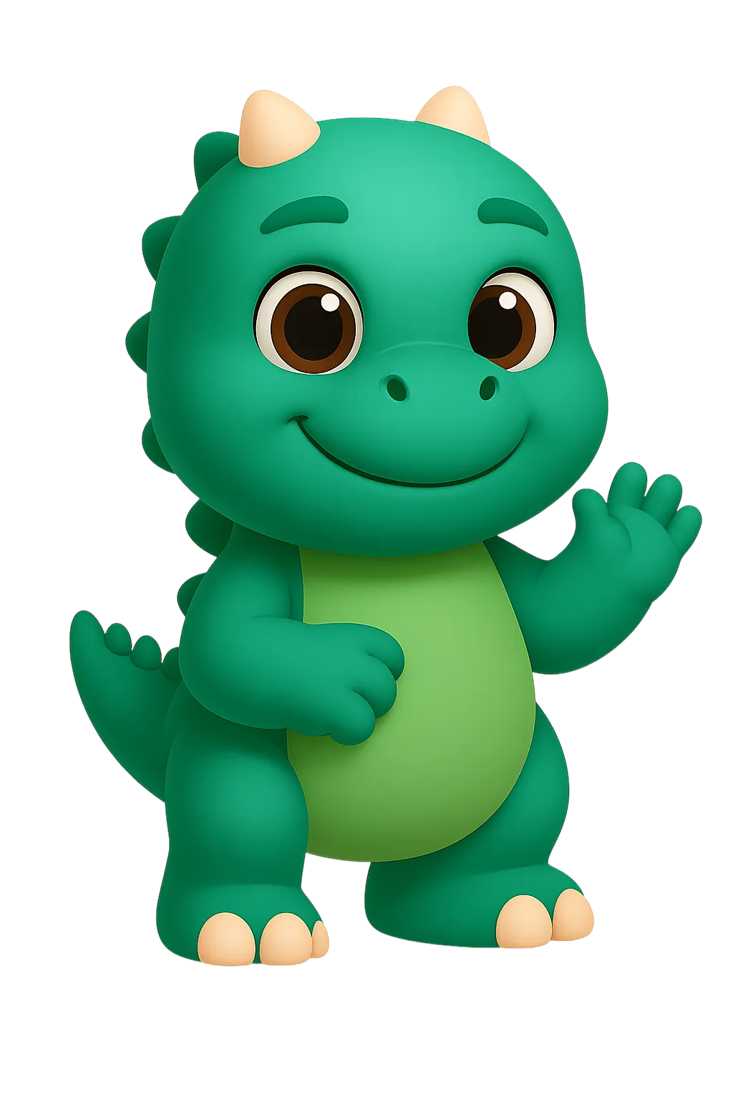 Your happy dinosaur waving